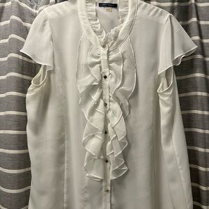 Tommy Hilfiger Women’s White Ruffled Blouse